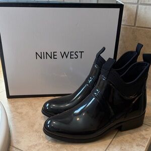 Nine West Women’s Glossy Black Rain Boots